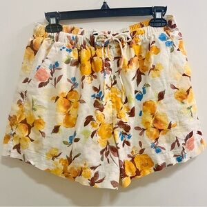 Abercrombie & Fitch Linen Blend Floral Shorts Spring, Summer, Brunch S EUC